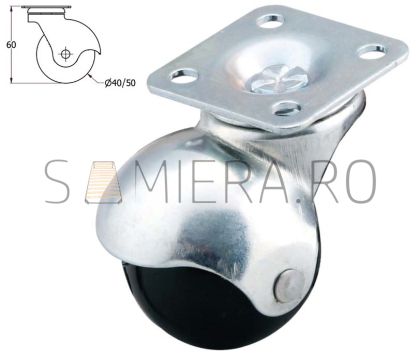 Rotila sferica din plastic, set 4 buc.