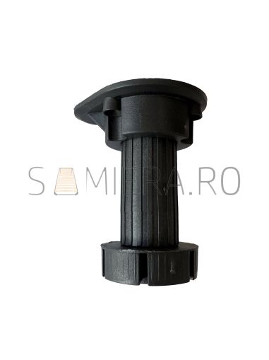 Picior cilindric reglabil negru H100 pentru mobilier, set 4 buc.