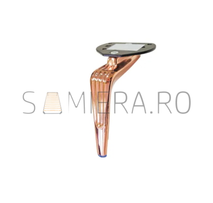 Picioruse metalic B049-A,  H=160mm, Roz-Auriu