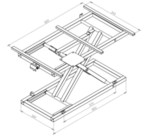 Mecanism masa rabatabila cu piston