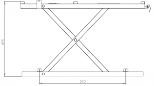 Mecanism masa rabatabila cu piston
