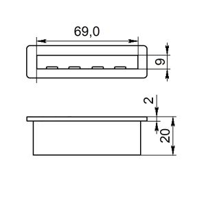 Set 20 casete lamele 68mm