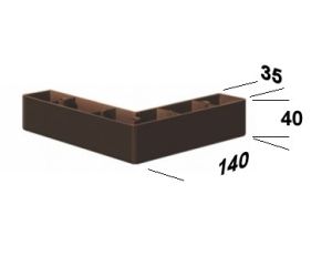 Set 4 Picioare KA200-03, 14*14*4cm, plastic, venghe