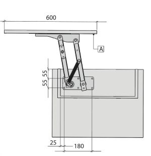 Mecanism extensie masa laptop cu arc