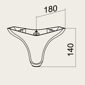 Set 4 Picioare VA491-97, 18*18*14cm, plastic, nuc mat