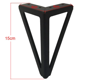 Piciorus metalic B035-15B, H=15cm, Negru Mat