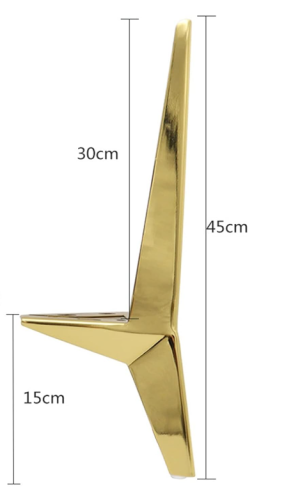 Piciorus metalic D001-15G, H=15cm, Auriu