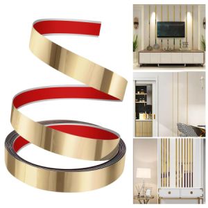 Bandă metalică adezivă din inox, finisaj oglindă, Gold