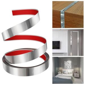 Bandă metalică adezivă din inox, finisaj oglindă, Silver